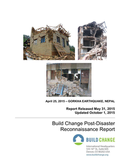 Build Change Post-Disaster Reconnaissance Report on April 25, 2015 Gorkha Earthquake, Nepal 2