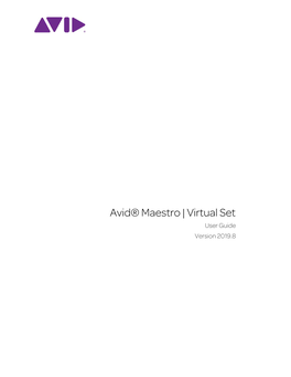 Avid Maestro | Virtual Set User Guide V2019.8