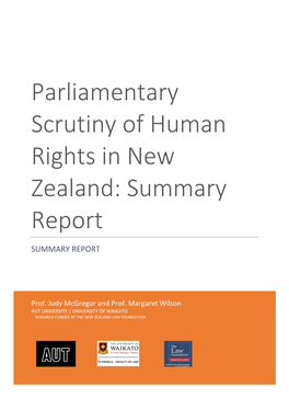 Parliamentary Scrutiny of Human Rights in New Zealand: Summary Report