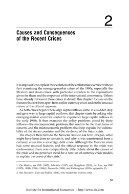 Causes and Consequenses of the Recent Crises