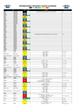 International Speedway League Calendar Fim Fime Acu Svemo Pzm Dmu