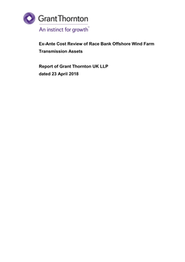 Ex-Ante Cost Review of Race Bank Offshore Wind Farm Transmission Assets