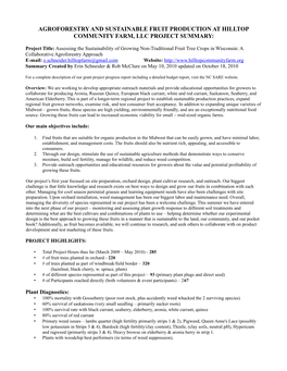 Sustainable Fruit Production Summary