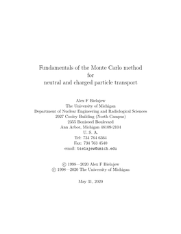 Fundamentals of the Monte Carlo Method for Neutral and Charged Particle Transport