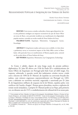 Religiosidade Popular E Inquisição Em Terras De Basto 1. Como É