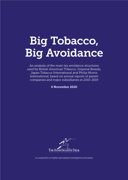 Big Tobacco, Big Avoidance Report 2020 1