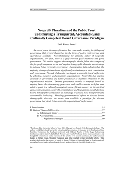 Nonâłprofit Pluâłralâłism and the Pubâłlic Trust: Conâłstructâłing A