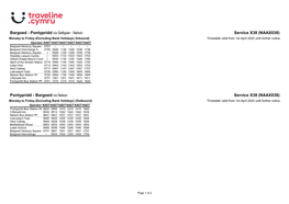 Timetable X38NAA3