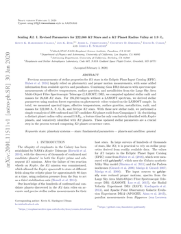 Arxiv:2001.11511V1 [Astro-Ph.SR] 30 Jan 2020 Kevinkhu@Caltech.Edu Orsodn Uhr Ei .Hardegree-Ullman K