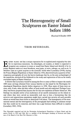 The Heterogeneity Ofsmall Sculptures on Easter Island Before 1886