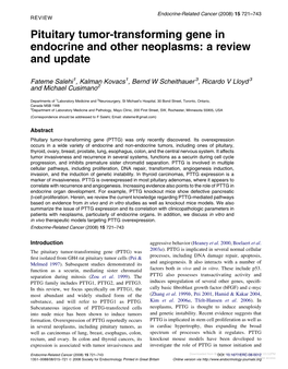 Pituitary Tumor-Transforming Gene in Endocrine and Other Neoplasms: a Review and Update