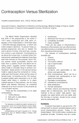 Contraception Versus Sterilization