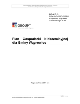 Plan Gospodarki Niskoemisyjnej Dla Gminy Wągrowiec