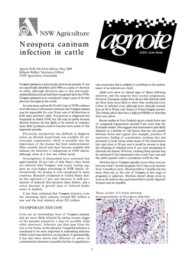 Neospora Caninum Infection in Cattle