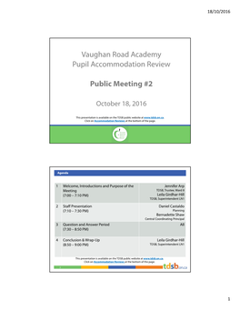 Vaughan Road Academy Pupil Accommodation Review Public
