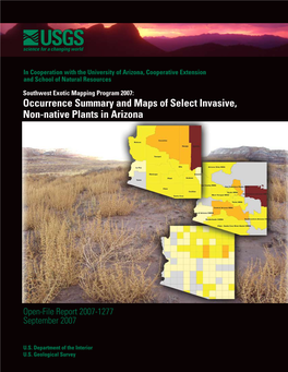 Occurrence Summary and Maps of Select Invasive, Non-Native Plants in Arizona Non-Native Plants in Arizona