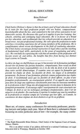 Brian Dickson* There Are, of Course, Many Conferences for University