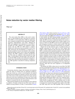 Noise Reduction by Vector Median Filtering