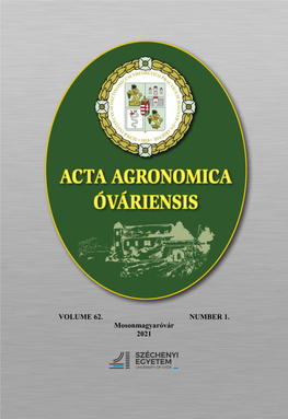 2021. Acta Agronomica Óvariensis Volume 62. Number 1