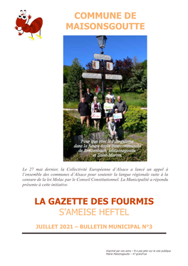Commune De Maisonsgoutte La Gazette Des Fourmis S