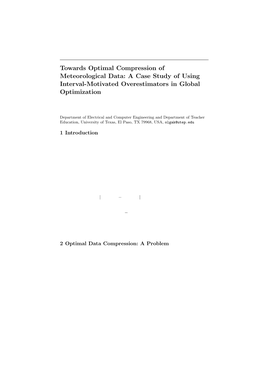 Towards Optimal Compression of Meteorological Data: a Case Study of Using Interval-Motivated Overestimators in Global Optimization