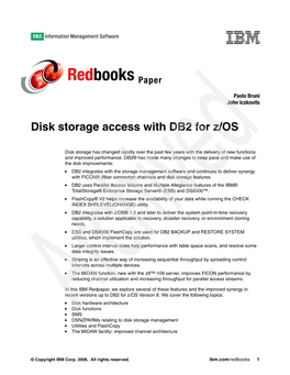 Disk Storage Access with DB2 for Z/OS