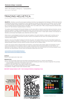 Tracing Helvetica