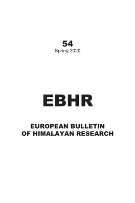 EUROPEAN BULLETIN of HIMALAYAN RESEARCH EBHR | Issue 54 (2020)