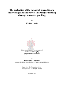 The Evaluation of the Impact of Microclimatic Factors on Grapevine Berries in a Vineyard Setting Through Molecular Profiling