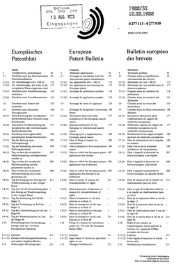 European Patent Bulletin 1988/32