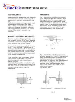 MINI FLOAT LEVEL SWITCH Tel: 886-2-22696789 Fax: 886-2-22686682