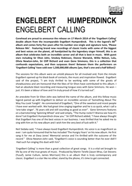 Engelbert Humperdinck Engelbert Calling