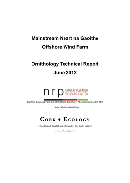 Mainstream Neart Na Gaoithe Offshore Wind Farm Ornithology Technical