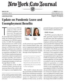 Update on Pandemic Leave and Unemployment Benefits
