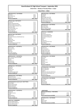 Haverfordwest VC High School Transport - September 2021 School Times: Monday to Thursday 8:45Am – 3.15Pm Friday 8:45Am – 1:50Pm