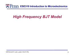 High Frequency BJT Model