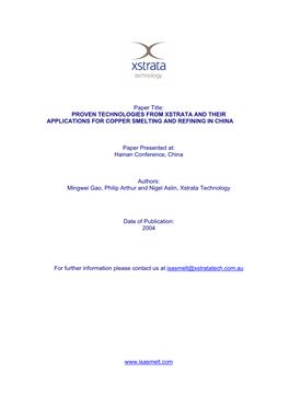 The Advanced Mining Technologies and Its Impact on the Australian Nonferrous Minerals Industry
