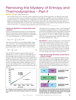 Removing the Mystery of Entropy and Thermodynamics – Part II Harvey S