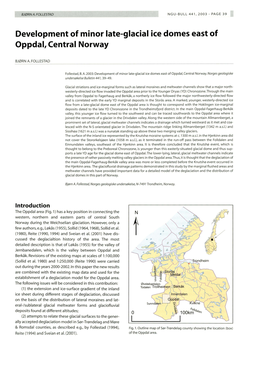 Development of Minor Late-Glacial Ice Domes East of Oppdal, Central Norway