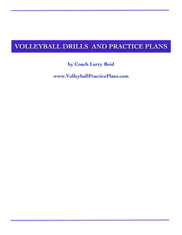 Volleyball Drills and Practice Plans