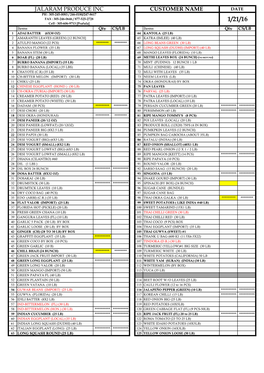 Jalaram Produce Inc Customer Name