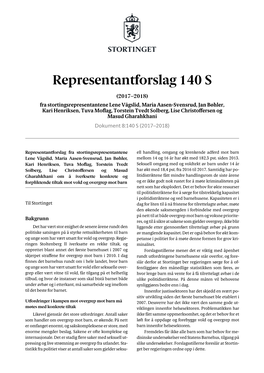 Representantforslag 140 S