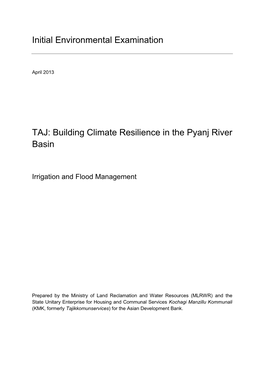 Building Climate Resilience in Pyanj River Basin: Irrigation and Flood