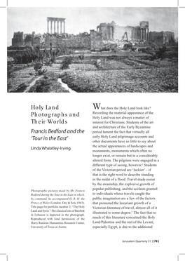 Holy Land Photographs and Their Worlds