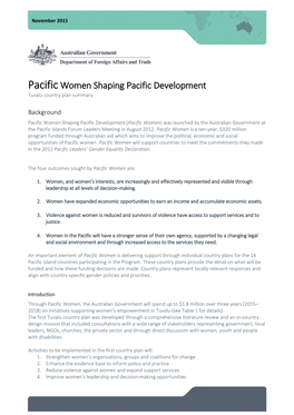 Pacificwomen Shaping Pacific Development