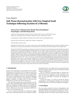 Soft Tissue Reconstruction with Free Gingival Graft Technique Following Excision of a Fibroma