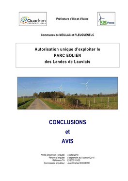 Bre Au 8 Octobre 2018 Référence TA E18000103/35 Commissaire Enquêteur Jean-Charles BOUGERIE