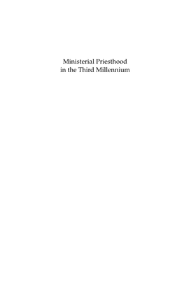 Ministerial Priesthood in the Third Millennium