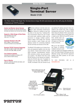 Single-Port Terminal Server Model 2120