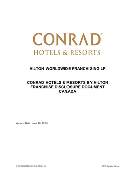 Hilton Worldwide Franchising Lp Conrad Hotels